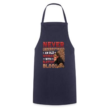 Vieilles femmes avec Native Blood Indian Native - Tablier de cuisine - marine - Devant - AI Model Male 185 dark (185cm)
