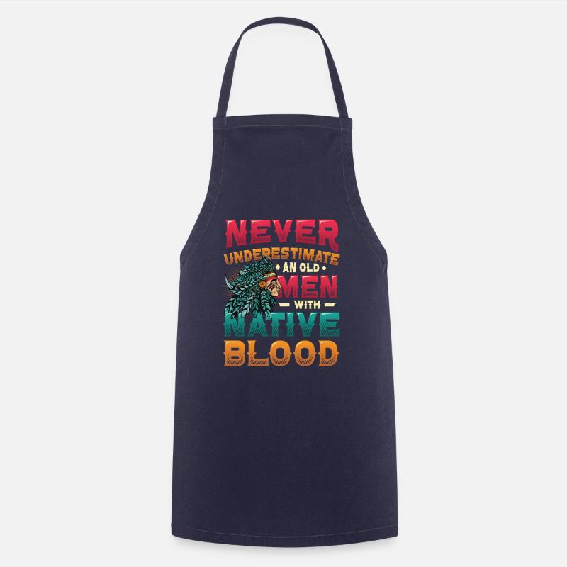 Alte Männer Mit Native Blood, Indianer. - Kochschürze - Navy