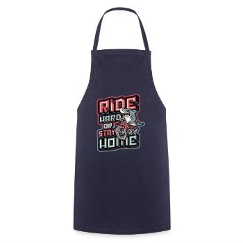 Ride Hard Or Stay Home Biker Shark Riding - Cooking Apron - navy - Front - AI Model Male 185 dark (185cm)