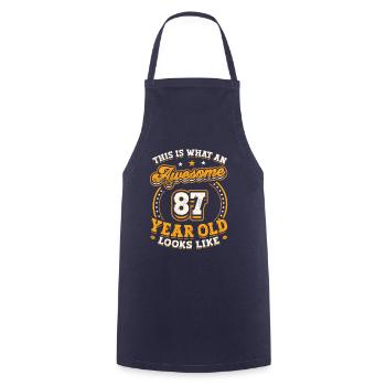 This is what a great 87-year-old looks like. - Cooking Apron - navy - Front - AI Model Male 185 dark (185cm)