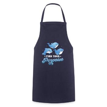Find Your Porpoise Marine Biologist Dolphin - Cooking Apron - navy - Front - AI Model Male 185 dark (185cm)