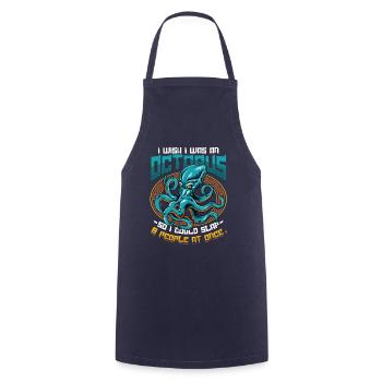 slap 8 people at once octopi funny octopus - Cooking Apron - navy - Front - AI Model Male 185 dark (185cm)