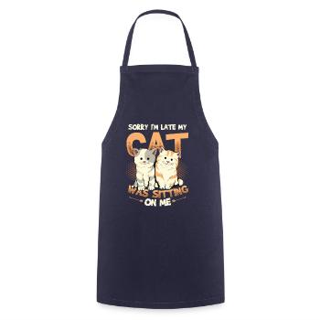 Sorry I'm late - Cooking Apron - navy - Front - AI Model Male 185 dark (185cm)