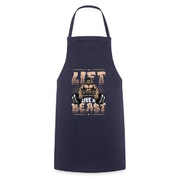Lifting Like a Beast Weightlifting Bodybuilder - Cooking Apron - navy - Front - AI Model Male 185 dark (185cm)