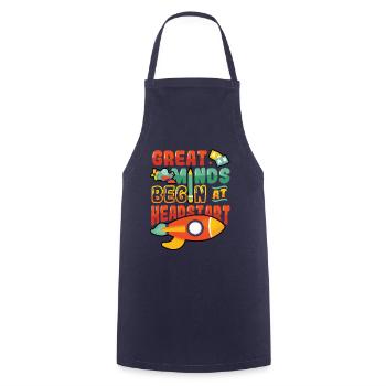 Great minds start with a head start, Abcd Teacher - Cooking Apron - navy - Front - AI Model Male 185 dark (185cm)