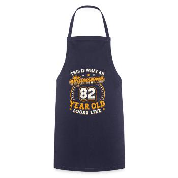 This is what an awestruck 82-year-old looks like. - Cooking Apron - navy - Front - AI Model Male 185 dark (185cm)