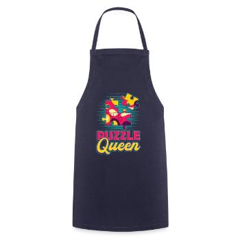 Puzzle Queen, jeu de réflexion - Tablier de cuisine - marine - Devant - AI Model Male 185 dark (185cm)