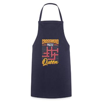 Crossword Puzzle Queen Crossword Puzzle Puzzle - Cooking Apron - navy - Front - AI Model Male 185 dark (185cm)