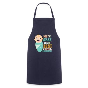 We wrap the best gifts - Cooking Apron - navy - Front - AI Model Male 185 dark (185cm)