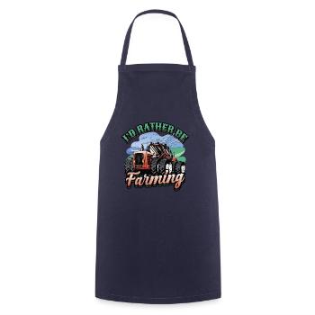 Je préférerais être agriculteur - Tablier de cuisine - marine - Devant - AI Model Male 185 dark (185cm)