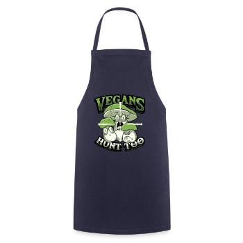 Veganer Jagen Zu Pilzjagd - Kochschürze - Navy - Vorne - AI Model Male 185 dark (185cm)
