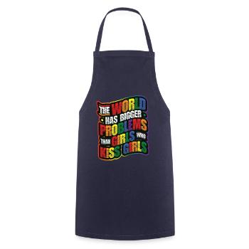 Des problèmes plus graves que les filles, les filles homosexuelles - Tablier de cuisine - marine - Devant - AI Model Male 185 dark (185cm)