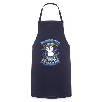 Penguins can't fly - Cooking Apron - navy - Front - AI Model Male 185 dark (185cm)