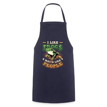 J’aime les grenouilles et peut-être 3 personnes - Tablier de cuisine - marine - Devant - AI Model Male 185 dark (185cm)