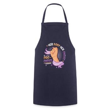 Son corps, son choix, Pro Choice, Droit des femmes - Tablier de cuisine - marine - Devant - AI Model Male 185 dark (185cm)