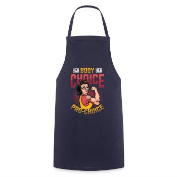 Son corps, son choix, Pro Choice, Droit des femmes - Tablier de cuisine - marine - Devant - AI Model Male 185 dark (185cm)