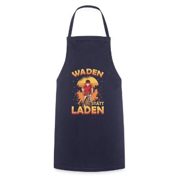 Calves instead of loading mountain bike - Cooking Apron - navy - Front - AI Model Male 185 dark (185cm)