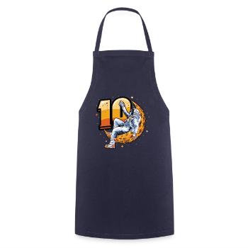 10th birthday, astronaut, decorations - Cooking Apron - navy - Front - AI Model Male 185 dark (185cm)