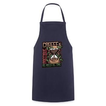 Coffee is precious, like time, coffee lovers - Cooking Apron - navy - Front - AI Model Male 185 dark (185cm)