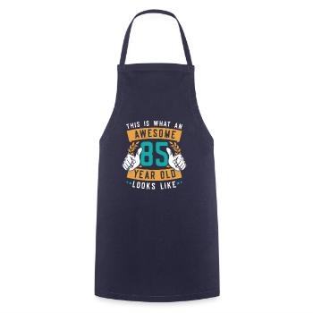 This is what an awesome 85-year-old looks like. - Cooking Apron - navy - Front - AI Model Male 185 dark (185cm)
