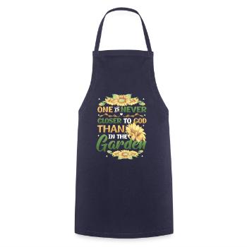 You are never closer to God than in the garden - Cooking Apron - navy - Front - AI Model Male 185 dark (185cm)