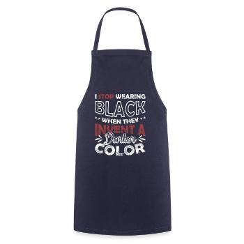 I stop wearing black - Cooking Apron - navy - Front - AI Model Male 185 dark (185cm)