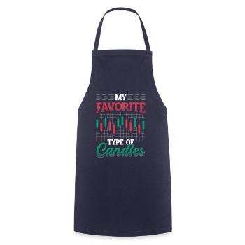 Stock Market Stock TraderMy preferred candlestick type, stock market - Cooking Apron - navy - Front - AI Model Male 185 dark (185cm)
