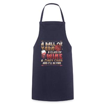 Ball Of Yarn I Love Knitting - Cooking Apron - navy - Front - AI Model Male 185 dark (185cm)