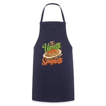 Don't be angry, eat spaghetti - Cooking Apron - navy - Front - AI Model Male 185 dark (185cm)