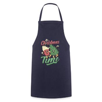 It's Christmas time - Cooking Apron - navy - Front - AI Model Male 185 dark (185cm)