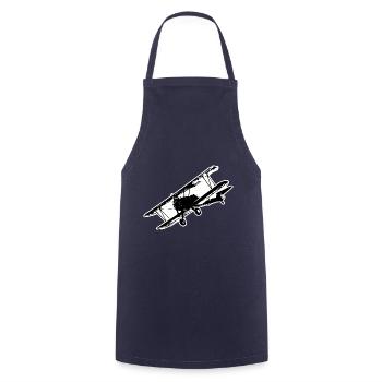 Airplane biplane aviator gift - Cooking Apron - navy - Front - AI Model Male 185 dark (185cm)