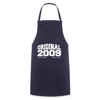 Original 2009 | Birthday Gift 2009 - Cooking Apron - navy - Front - AI Model Male 185 dark (185cm)