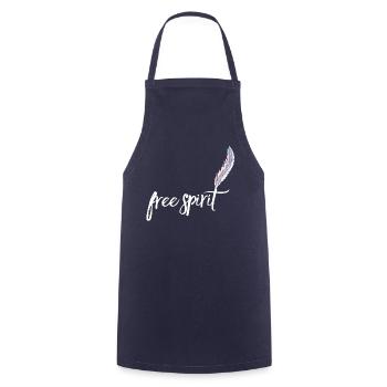 Free Spirit mit Feder hell Vol. 2 - Cooking Apron - navy - Front - AI Model Male 185 dark (185cm)