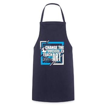 Change The World Teach Art - Cooking Apron - navy - Front - AI Model Male 185 dark (185cm)