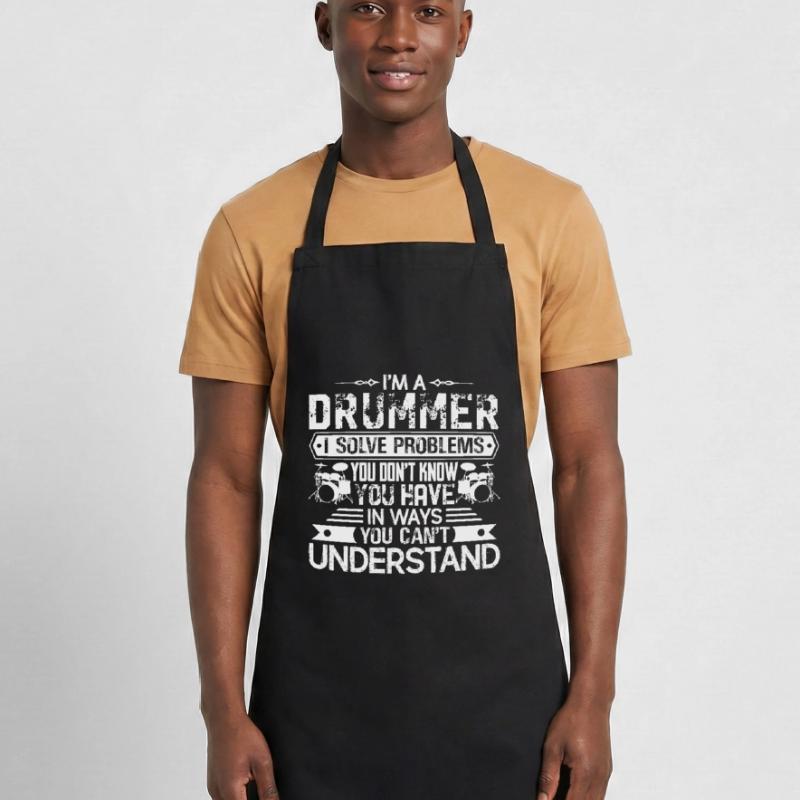 Drummer Solves Problems Cooking Apron