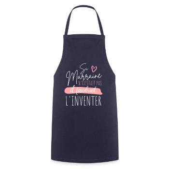 marraine idée cadeau humour - Tablier de cuisine - marine - Devant - AI Model Male 185 dark (185cm)