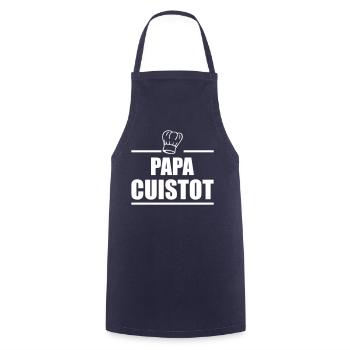 Papa Cuistot, cuisinier, cuisto, cuisine,cadeau - Tablier de cuisine - marine - Devant - AI Model Male 185 dark (185cm)