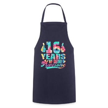 16th birthday or anniversary 16 years of being - Cooking Apron - navy - Front - AI Model Male 185 dark (185cm)