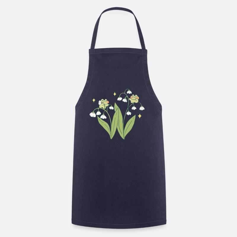 Grenouilles fleuries - Tablier de cuisine - marine