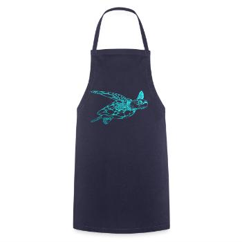 Tortue Plongée Dive Diving Scuba - Tablier de cuisine - marine - Devant - AI Model Male 185 dark (185cm)