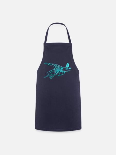 Turtle Diving Divers Dive Diving Scuba - Cooking Apron - navy