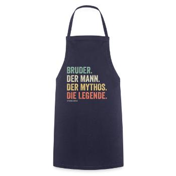 Bruder - Mann Mythos Legende Pseudo Collection - Kochschürze - Navy - Vorne - AI Model Male 185 dark (185cm)