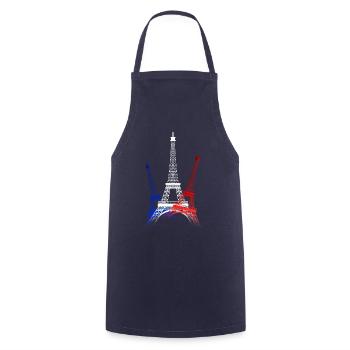 TOUR EIFFEL (Bleu-Blanc-Rouge) - Tablier de cuisine - marine - Devant - AI Model Male 185 dark (185cm)