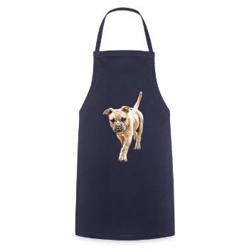 Bulldog Old English Bulldog Dog Dogs - Cooking Apron - navy - Front - AI Model Male 185 dark (185cm)