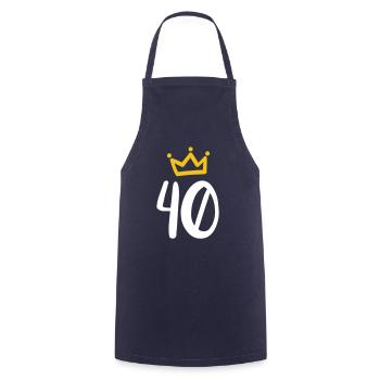 40th Birthday Krone Gift Idea - Cooking Apron - navy - Front - AI Model Male 185 dark (185cm)
