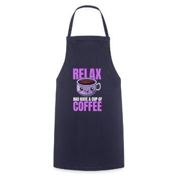 Entspannung Kaffee Design - Kochschürze - Navy - Vorne - AI Model Male 185 dark (185cm)