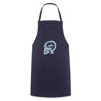Motorcycle chopper xray motorcycle skull - Cooking Apron - navy - Front - AI Model Male 185 dark (185cm)