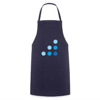 Blue dots 800x800 - Kochschürze - Navy - Vorne - AI Model Male 185 dark (185cm)
