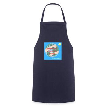FEMME QUI NOURRIR LES MONDE - Cooking Apron - navy - Front - AI Model Male 185 dark (185cm)