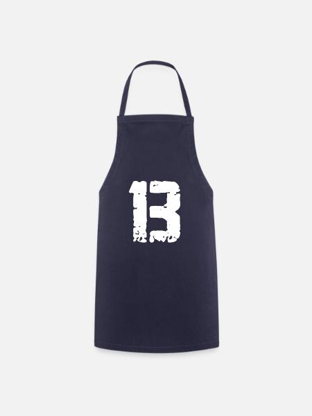 13 Zahl Vintage - Kochschürze - Navy